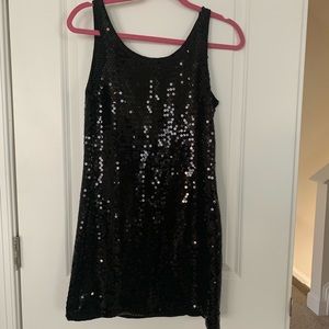 Black sequin mini dress